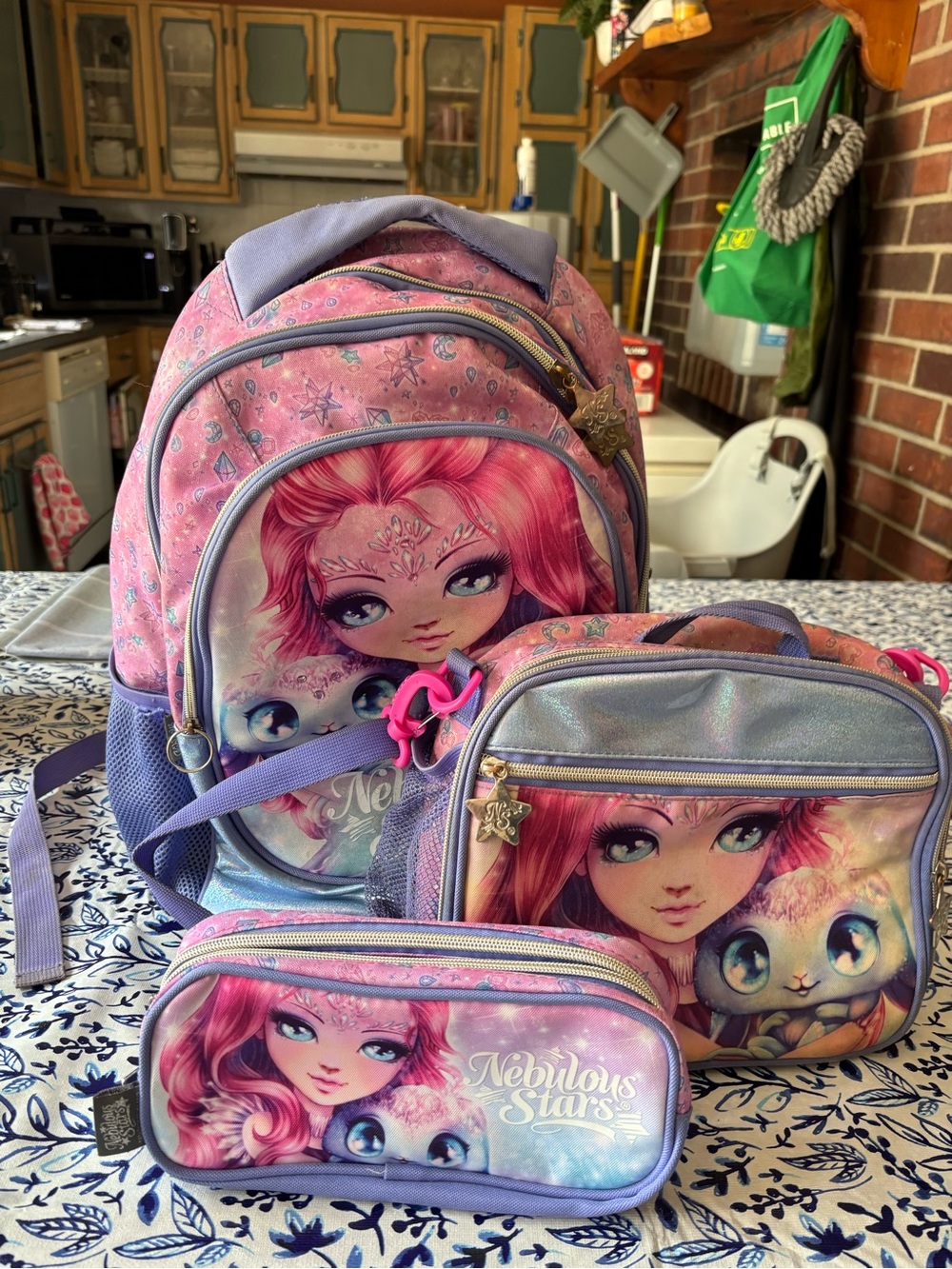 Kids Backpack Set in Pink & Purple